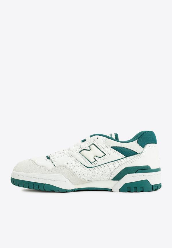 550 Low-Top Leather Sneakers White and Green Leather