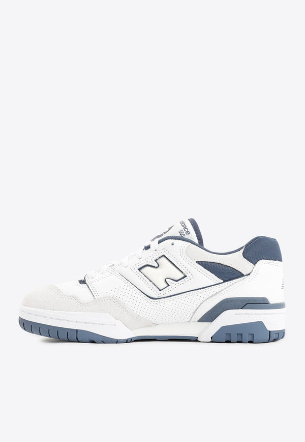 550 Low-Top Leather Sneakers White and Dusty Blue Leather