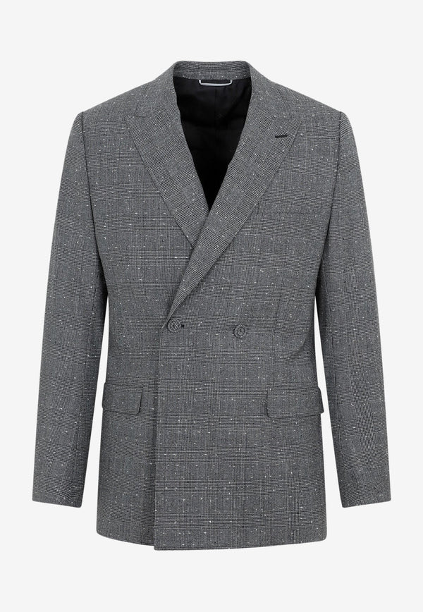 Prince of Wales Double-Breasted Blazer in Wool