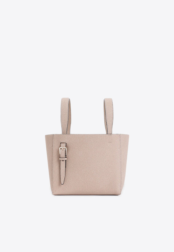 Micro Grained-Leather Bucket Bag