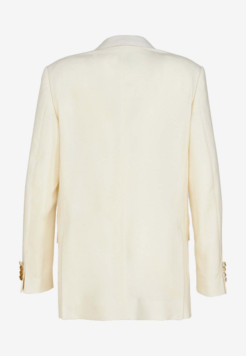 Etro Double-Breasted Blazer in Wool White 19134-8108 0990