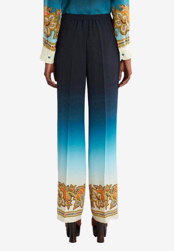 Etro Silk Crêpe de Chine Straight-Leg Pants Multicolor 19207-4387 0250