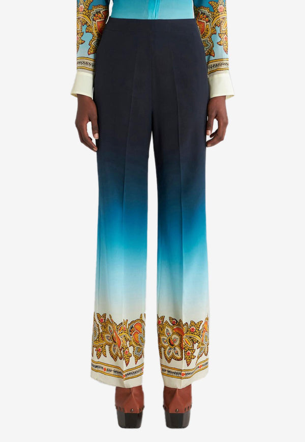 Etro Silk Crêpe de Chine Straight-Leg Pants Multicolor 19207-4387 0250