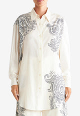 Etro Paisley-Print Long-Sleeved Shirt White 19385-4588 0990