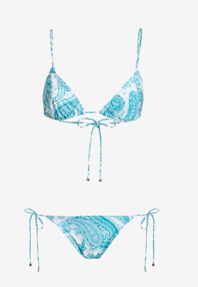 Etro Liquid Paisley Bikini Set 19610-4475 0250 Blue