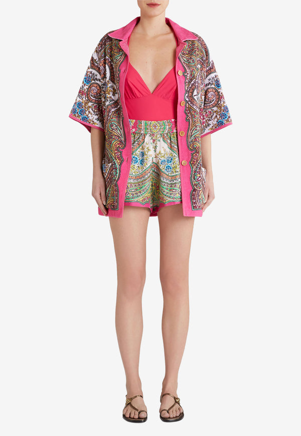 Etro Floral Paisley Silk Shorts Multicolor 19630-4468 0650
