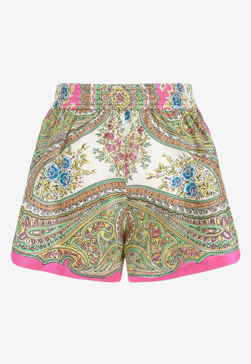 Etro Floral Paisley Silk Shorts Multicolor 19630-4468 0650