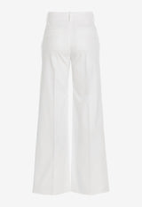 Valentino VLogo Chain Wide-Leg Tailored Pants White 1B3RB4W57A8 001