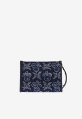 Etro Logo-Embroidered Pouch Blue 1H784-7568 0200