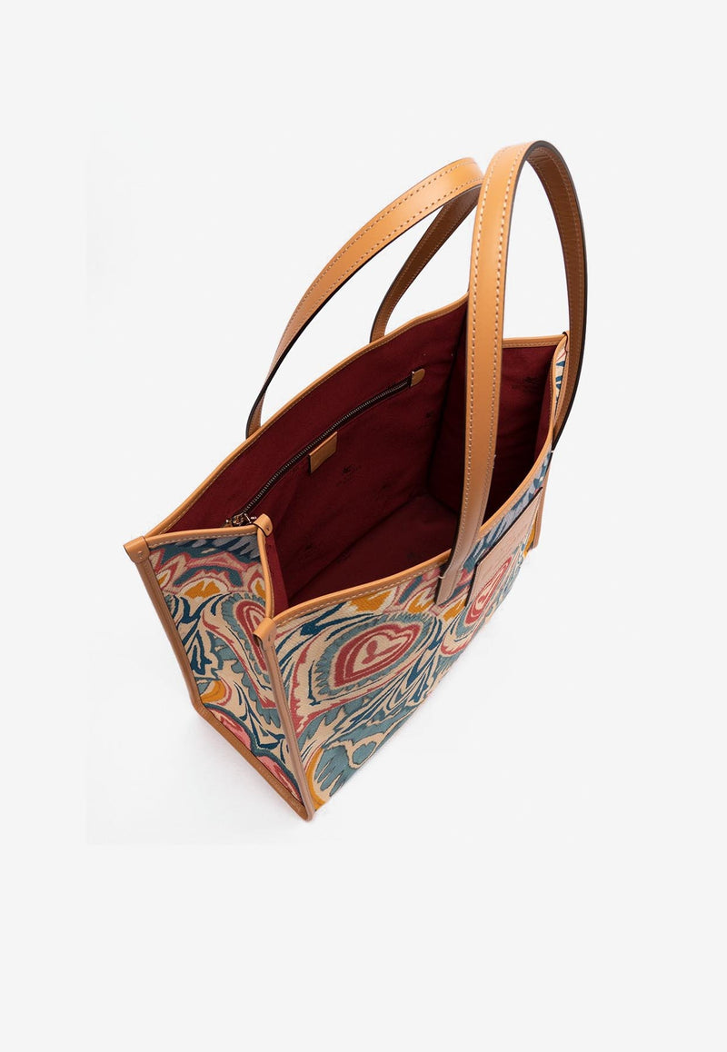 Etro Paisley-Embroidered Tote Bag Multicolor 1N009-8309 8000