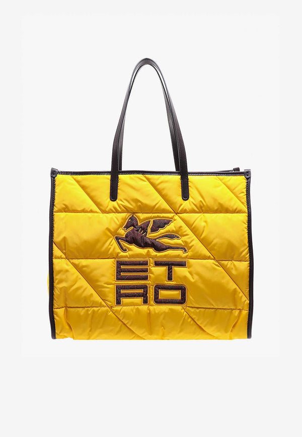 Etro Medium Logo Nylon Tote Bag Yellow 1N825-7066 0700
