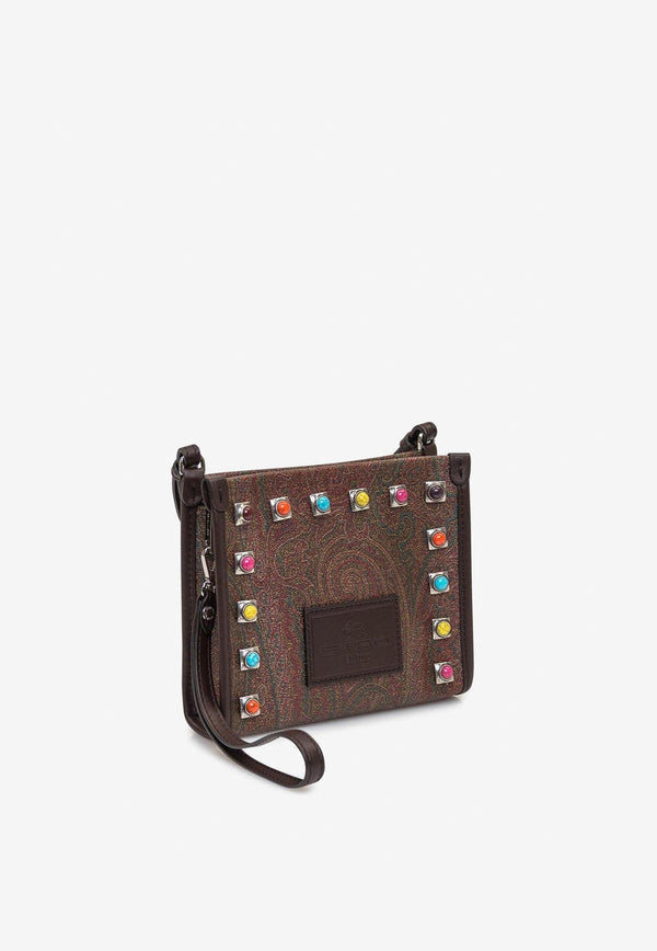 Etro Stud-Embellished Paisley Crossbody Bag Multicolor 1N874-8665 0600