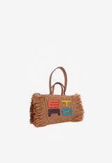 Etro Logo Raffia Tote Bag Beige 1N895-9014 0150