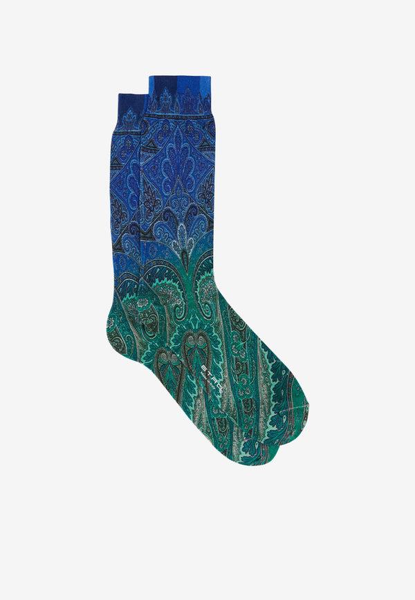 Etro Floral Paisley Print Socks Multicolor 1T609-9034 0201