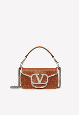 Valentino Small Locò VLogo Crystal Shoulder Bag  Orange 1W2B0K53SLX V4E