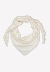 Valentino VLogo Jacquard Frayed Edge Scarf Ivory 1W2EB104AJB A03