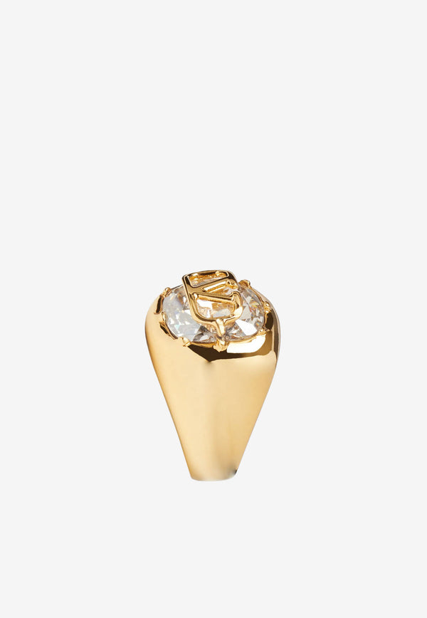 Valentino Signature VLogo Ring with Swarovski® Crystal Gold 1W2J0R72YCW MH5