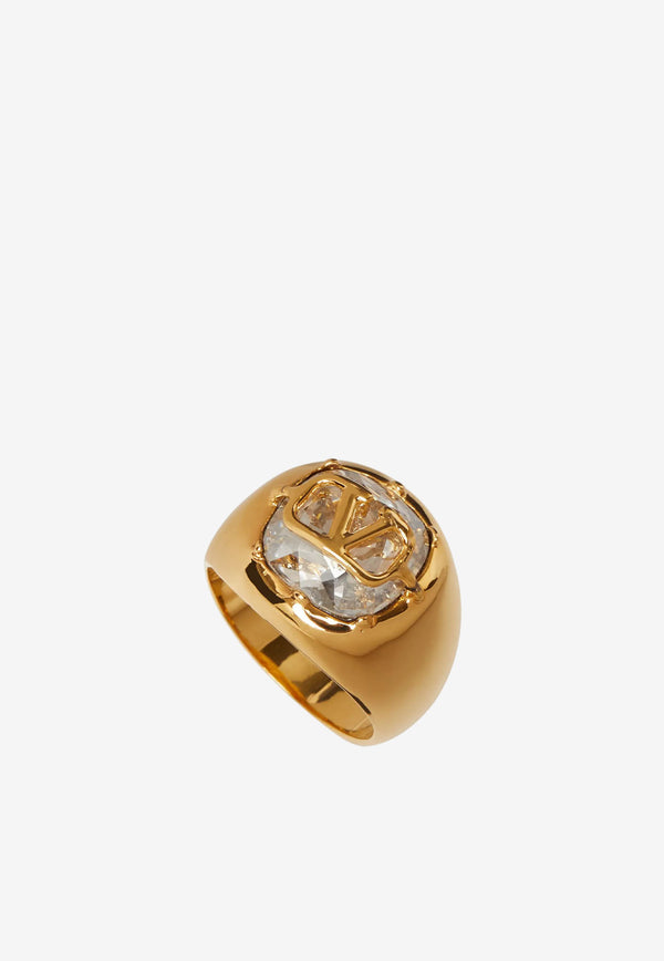 Valentino Signature VLogo Ring with Swarovski® Crystal Gold 1W2J0R72YCW MH5