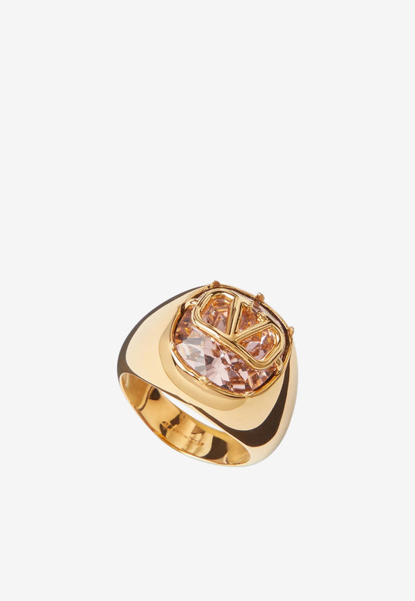 Valentino Signature VLogo Ring with Swarovski® Crystal Gold 1W2J0R72YCW N20