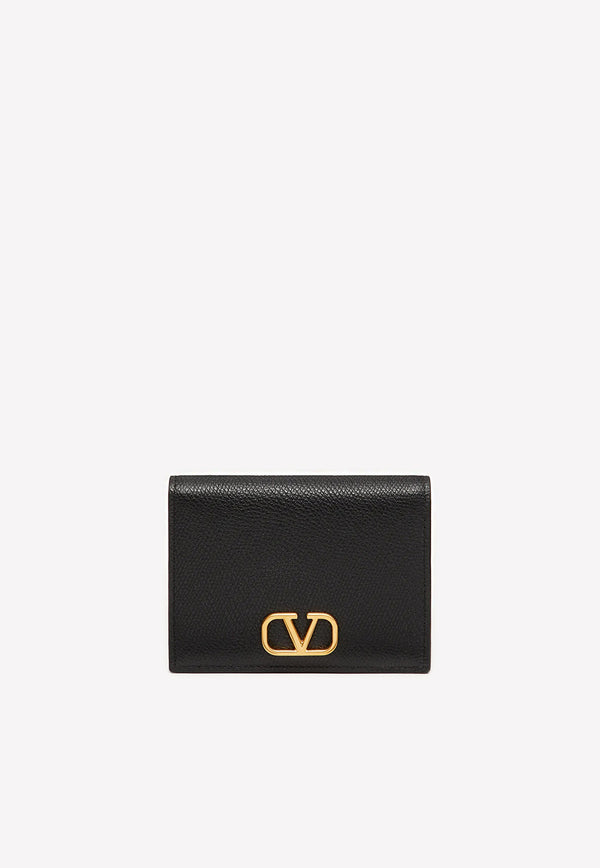 Valentino VLogo Compact Wallet in Grained Leather Black 1W2P0R39SNP 0NO