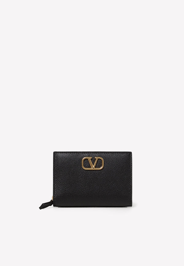 Valentino VLogo Zip Wallet in Grained Leather Black 1W2P0X35SNP 0NO
