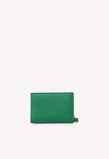 Valentino VLogo Zip Wallet in Grained Leather Green 1W2P0X35SNP 7PA