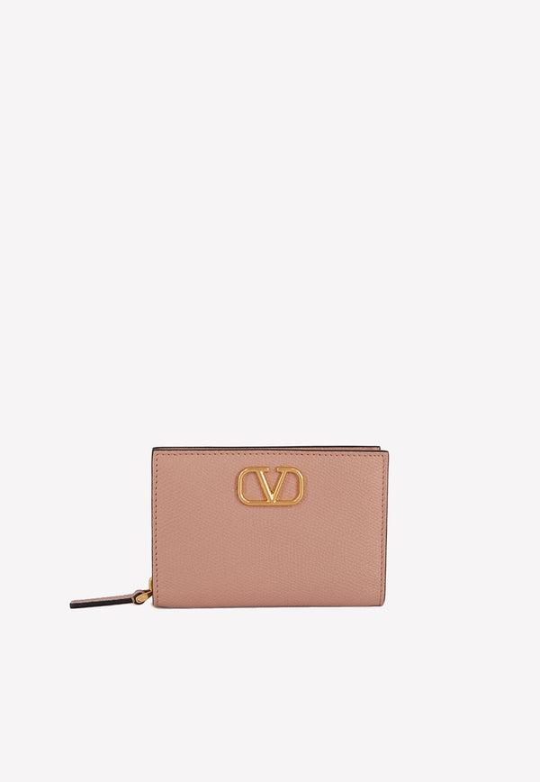 Valentino VLogo Zip Wallet in Grained Leather Nude 1W2P0X35SNP GF9