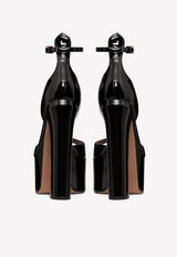 Valentino Tan-Go 155 Platform Sandals in Patent Leather Black 1W2S0FE0VNE 0NO
