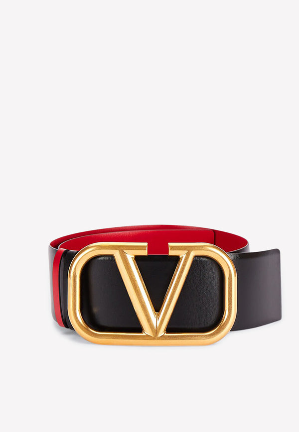 Valentino VLogo Reversible Leather Belt Black 1W2T0S10ZFR 0SM