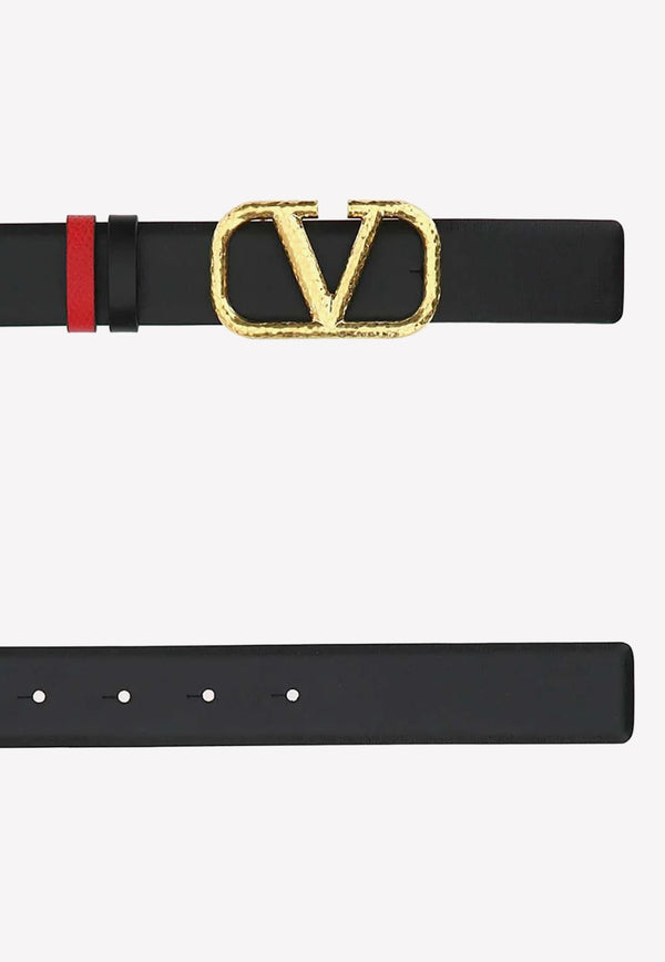 Valentino VLogo Reversible Leather Belt Black 1W2T0S11TAL 0SM