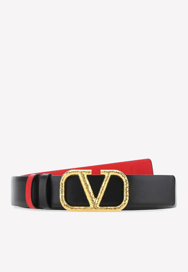 Valentino VLogo Reversible Leather Belt Black 1W2T0S11TAL 0SM
