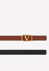Valentino VLogo Reversible Leather Belt Black 1W2T0S12ZFR 11J