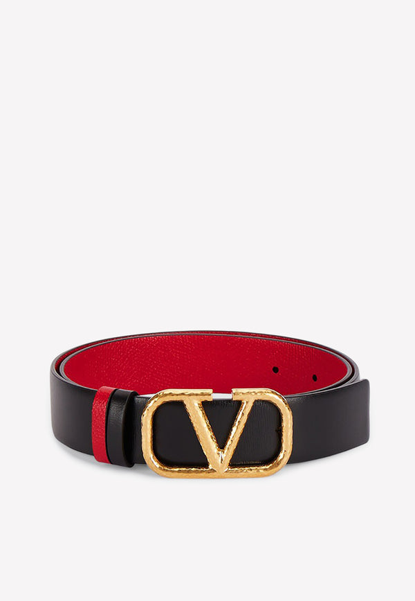 Valentino VLogo Reversible Leather Belt Black 1W2T0T15TAL 0SM
