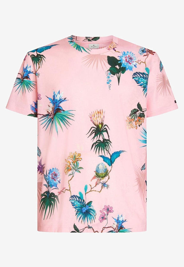 Etro Short-Sleeved Floral T-shirt Pink 1Y020-9455 0650