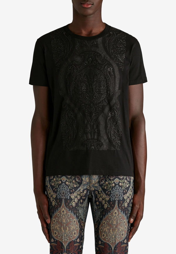 Etro Paisley Embroidered T-shirt Black 1Y020-9919 0001
