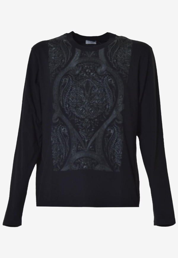 Etro Paisley Print Long-Sleeved T-shirt Black 1Y094-9919 0001