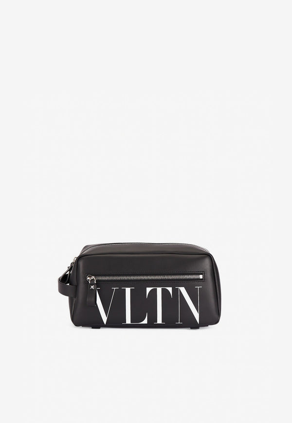 Valentino VLTN Calf Leather Pouch Bag Black 1Y2P0T85LVN 0NI