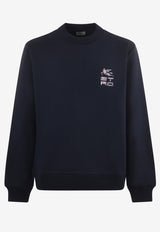 Etro Logo-Patch Pullover Sweatshirt Blue 1Y675-9510 0200