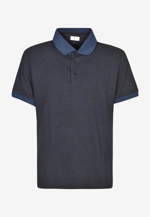 Etro Floral Short-Sleeved T-shirt Blue 1Y800-9453 0200