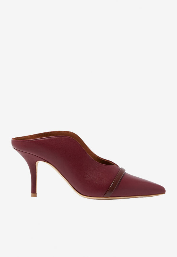 Malone Souliers Bordeaux Constance 70 Mules in Nappa Leather CONSTANCE 70-19 BURGUNDY/MAHOGANY