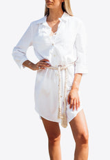 Les Canebiers White Mimosas Mini Shirt Dress with Rope Belt Mimosas-White