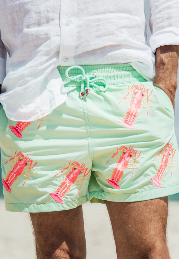 Les Canebiers Green Lobster All-Over Print Swim Shorts All Over Lobster-Green