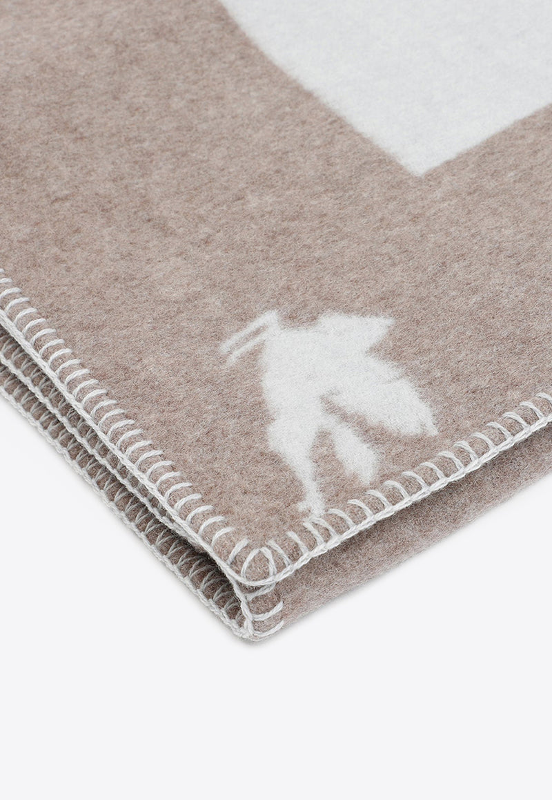 Logo Jacquard Wool and Cashmere Throw
