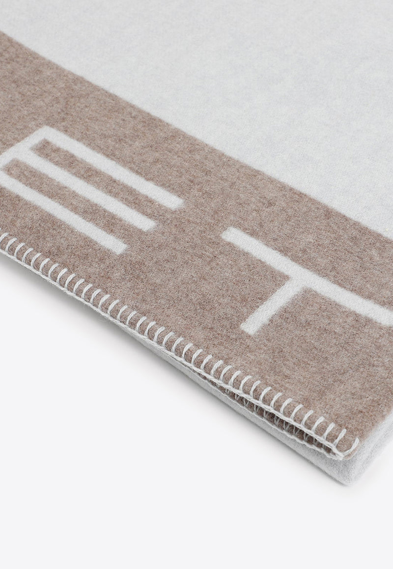 Logo Jacquard Wool and Cashmere Throw