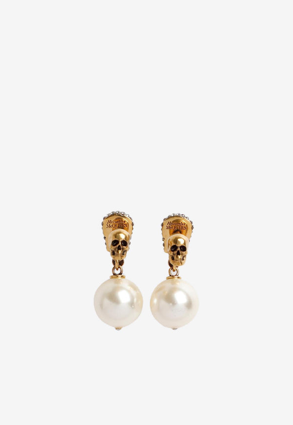 Crystal and Pearl Embellished Drop Earrings