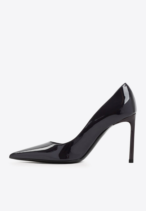 Liya 90 Pointed Pumps in Patent Leather