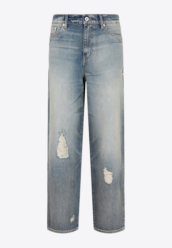 Distressed Washed-Out Jeans
