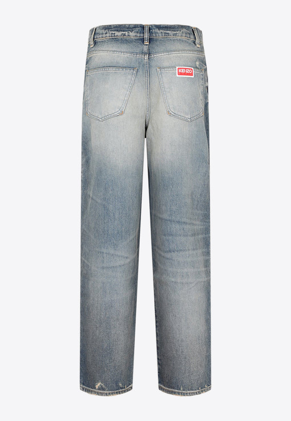 Distressed Washed-Out Jeans