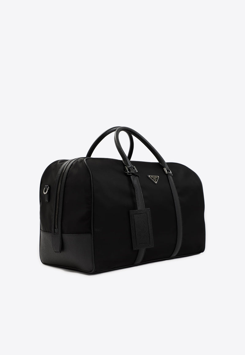 Re-Nylon and Saffiano Leather Duffle Bag