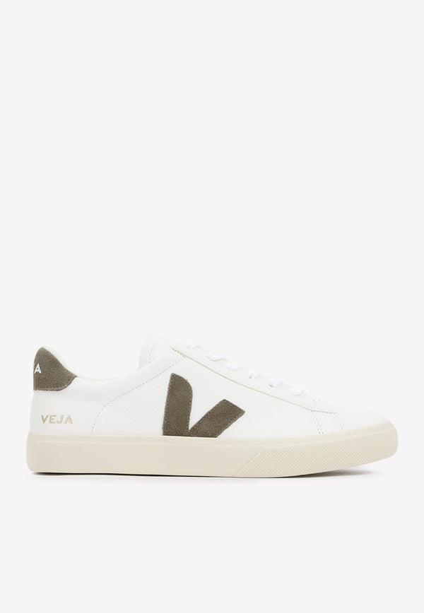 Veja Low Top Campo Sneakers in Leather 42464537870517 CP0502347 EXTRA WHITE KHAKI